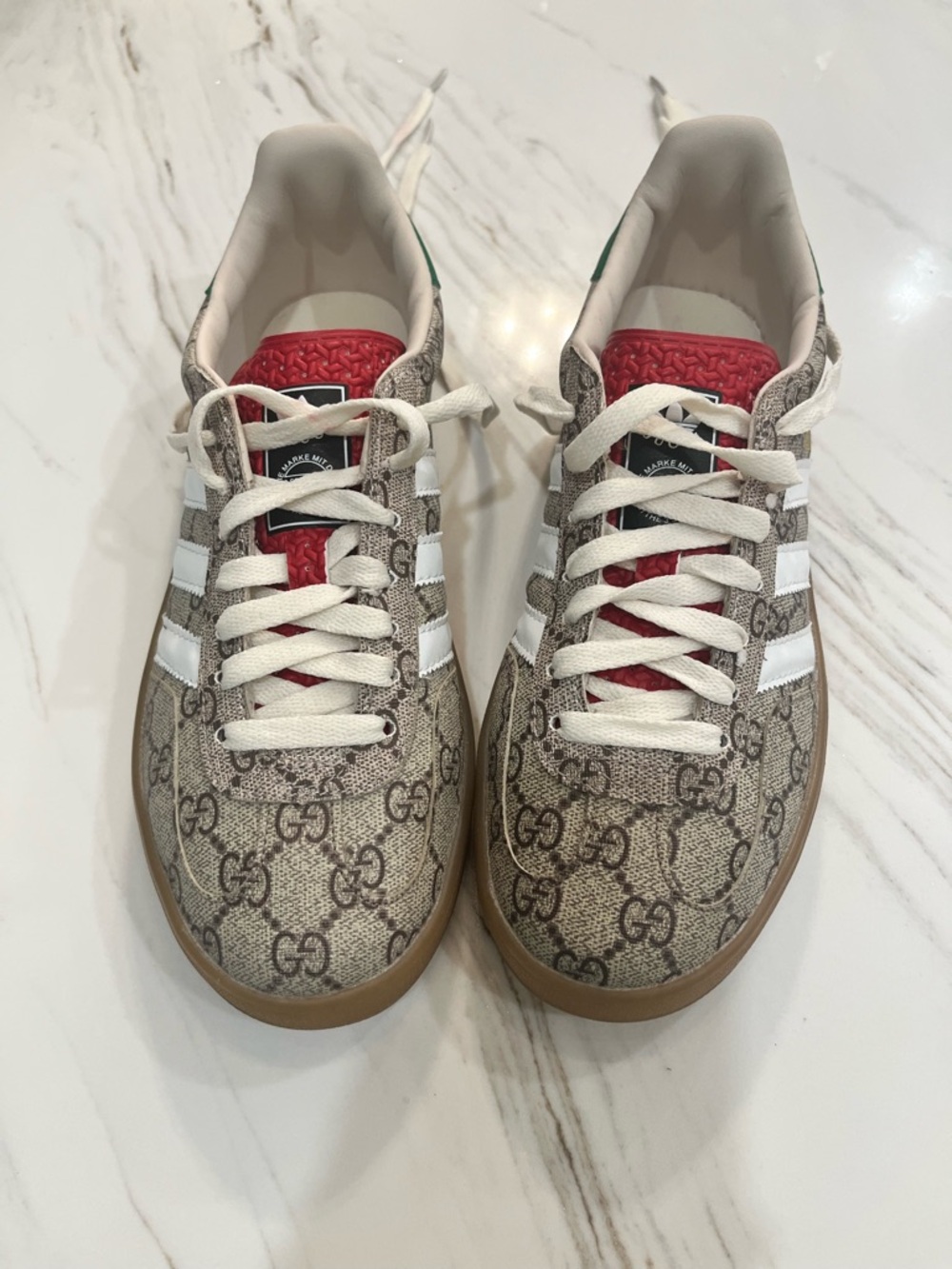 Gucci x Adidas Gazelle GG Monogram Sneakers Mens 9 NWB AUTHENTIC - Picture 2 of 9